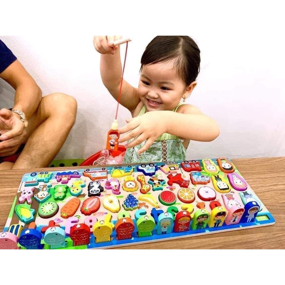 [Hàng loại 1] Đồ Chơi Giáo Dục Câu Cá, Ghép Hình Thông Minh Tăng IQ MONTESSORRI 63 Chi Tiết Hanana