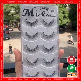 Lông mi giả tự nhiên Mie 03 6D 5 cặp chuyên dùng cho makeup