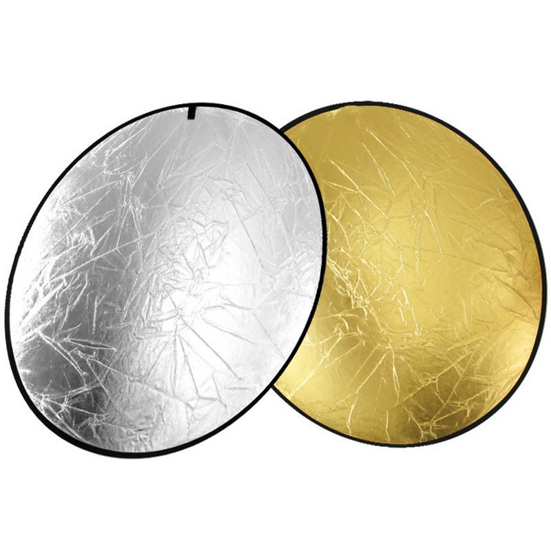 Tấm hắt sáng tròn kích thước 80cm /100cm  2 màu vàng bạc trong 1 sản phẩm, dùng cho chụp ảnh chuyên nghiệp