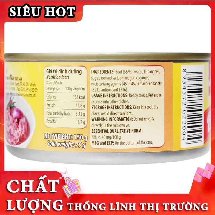 [ DATE NEW ] Bò hầm Vissan 150g - Siêu Thị Online - SD0040