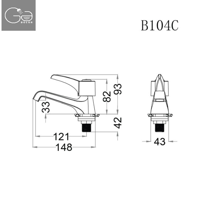 VÒI LAVABO LẠNH CAESAR B104C - VOICSR0119