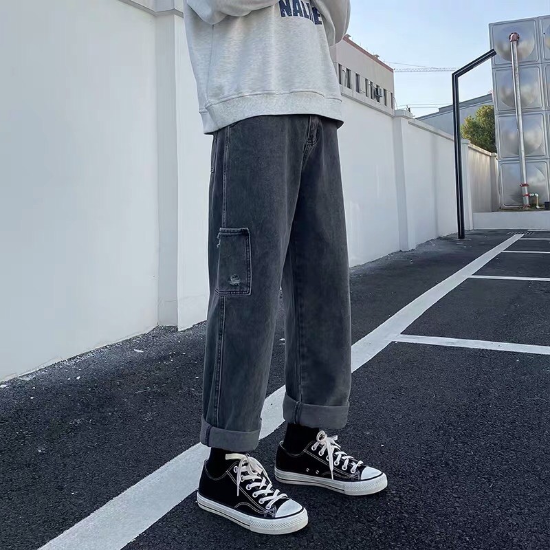 [CÓ BIG SIZE] Quần bò jeans ống rộng Ulzzang túi sườn streetstyle siêu chất ❤️ | BigBuy360 - bigbuy360.vn