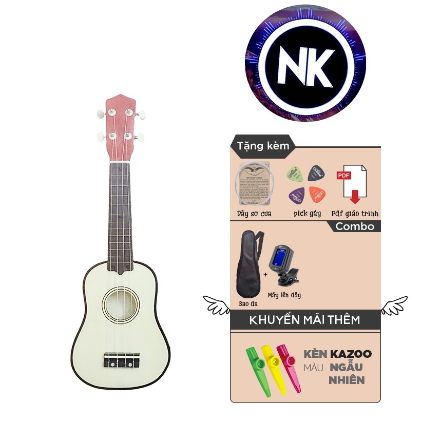 (MUA 1 ĐƯỢC 8) Đàn Ukulele Soprano 21" Full Phụ Kiện + Bao Da + Tuner + Kèn Kazoo