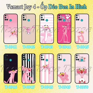 Ốp lưng vsmart joy 4 - ốp dẻo đen in hình hoạt hình chú báo hồng