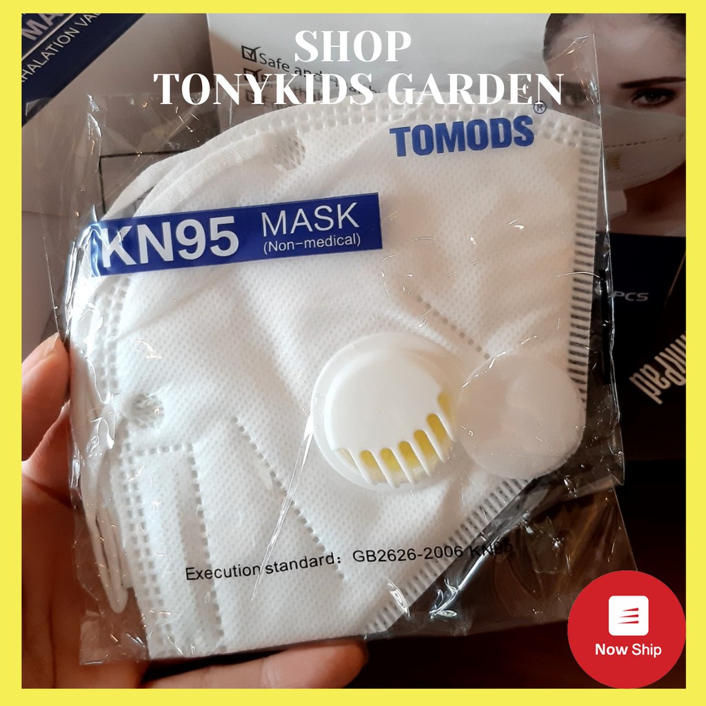 Hộp 10 chiếc Khẩu trang N95, KN95 TOMODS có van thở, chống bụi mịn và bệnh đường hô hấp | BigBuy360 - bigbuy360.vn