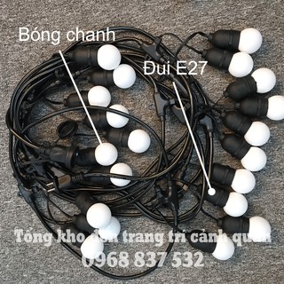 dây đui đèn trang trí ngoài trời có kèm bóng (10 mét 20 bóng chanh)