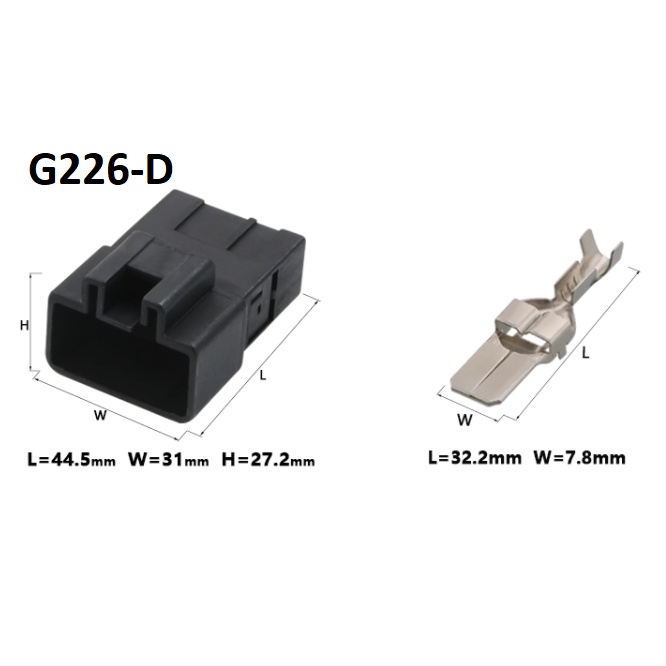 G226-Giắc cắm xe hơi công suất cao 7.8mm 3 lỗ màu đen