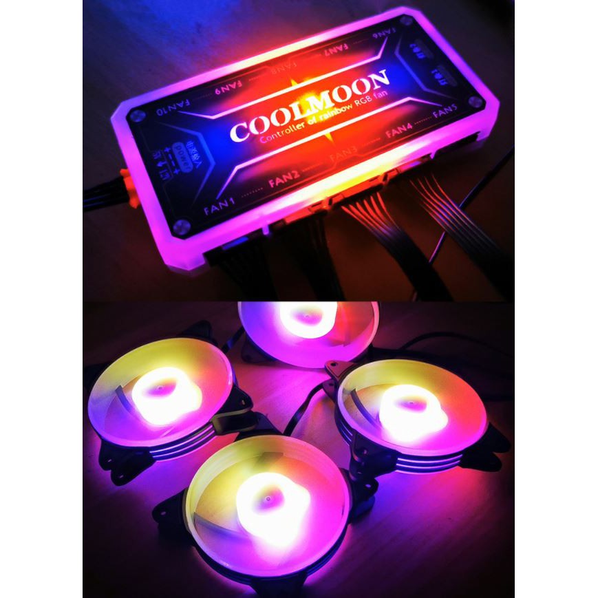 Quạt Tản Nhiệt, Fan Case Led RGB Coolmoon H1 - Đồng Bộ Hub