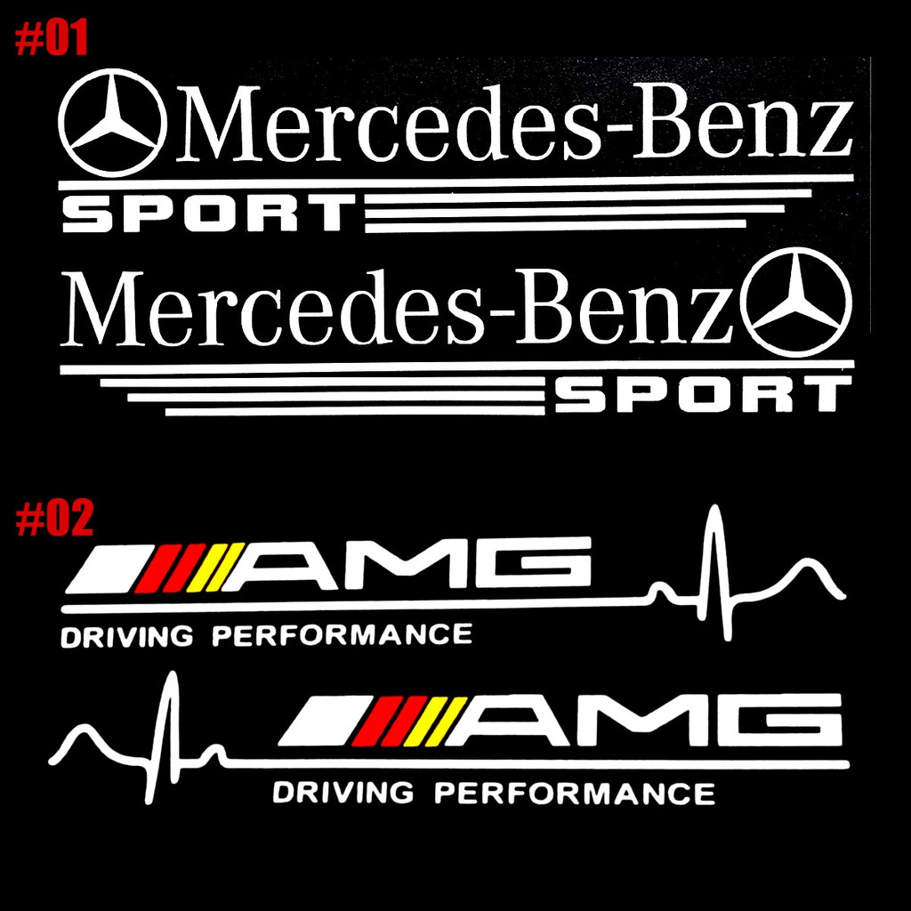 Bộ 2 Đề Can Dán Trang Trí Gương Chiếu Hậu Xe Hơi Mercedes-Benz AMG C200 C260 E260 S400 S450 S500 S600 G350 G500 A180 GLS GLK AMG