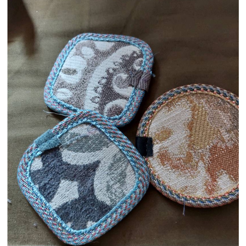 Combo 3 cái - Đế lót ly vải hình vuông giúp trang trí bàn ăn