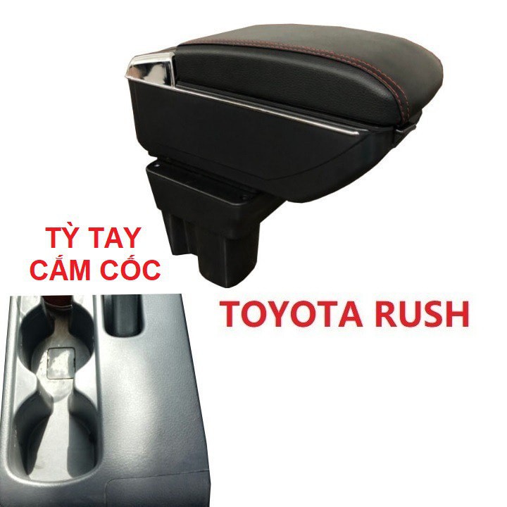 Tỳ Tay Toyota RUSH nhựa cắm cốc 2 ngăn, 7 cổng usb, Giá siêu tốt, có video sản phẩm Khôi Nguyên Auto