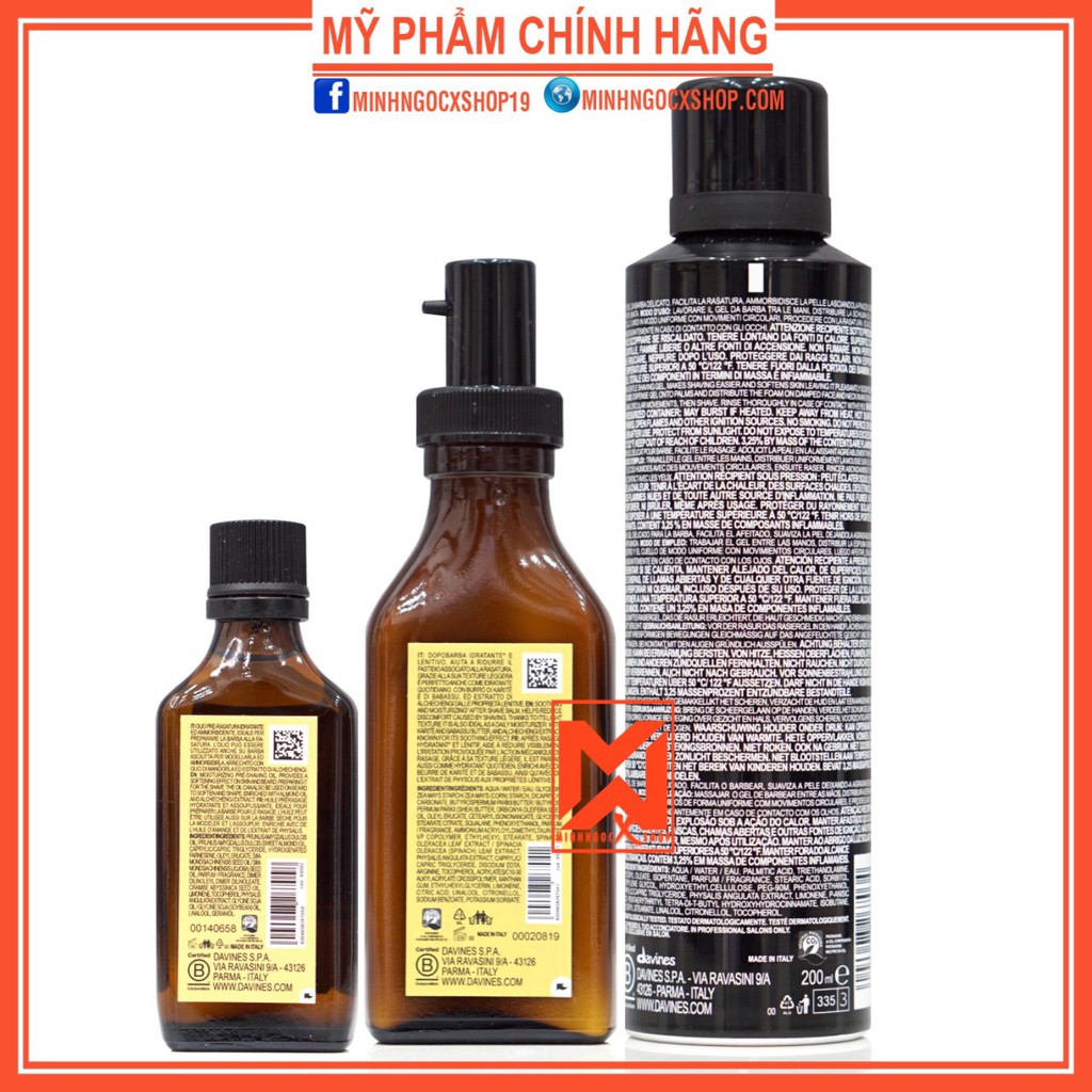 Bộ sản phẩm dầu dưỡng gel cạo râu DAVINES PASTA &amp; LOVE chính hãng