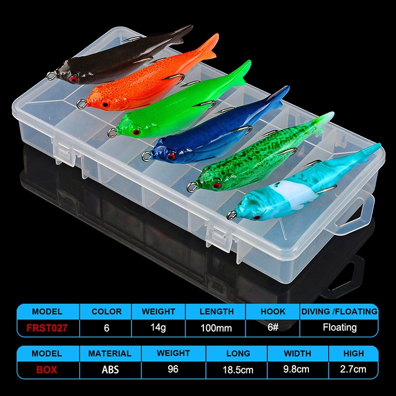 13 Hộp Crankbait Popper Mồi cứng bằng nhựa với Lưỡi câu sắc bén Giải quyết Bionic Mồi 3D Mắt chống ăn mòn Bơi lội Wobblers Thả mồi câu cá biển kháng mồi