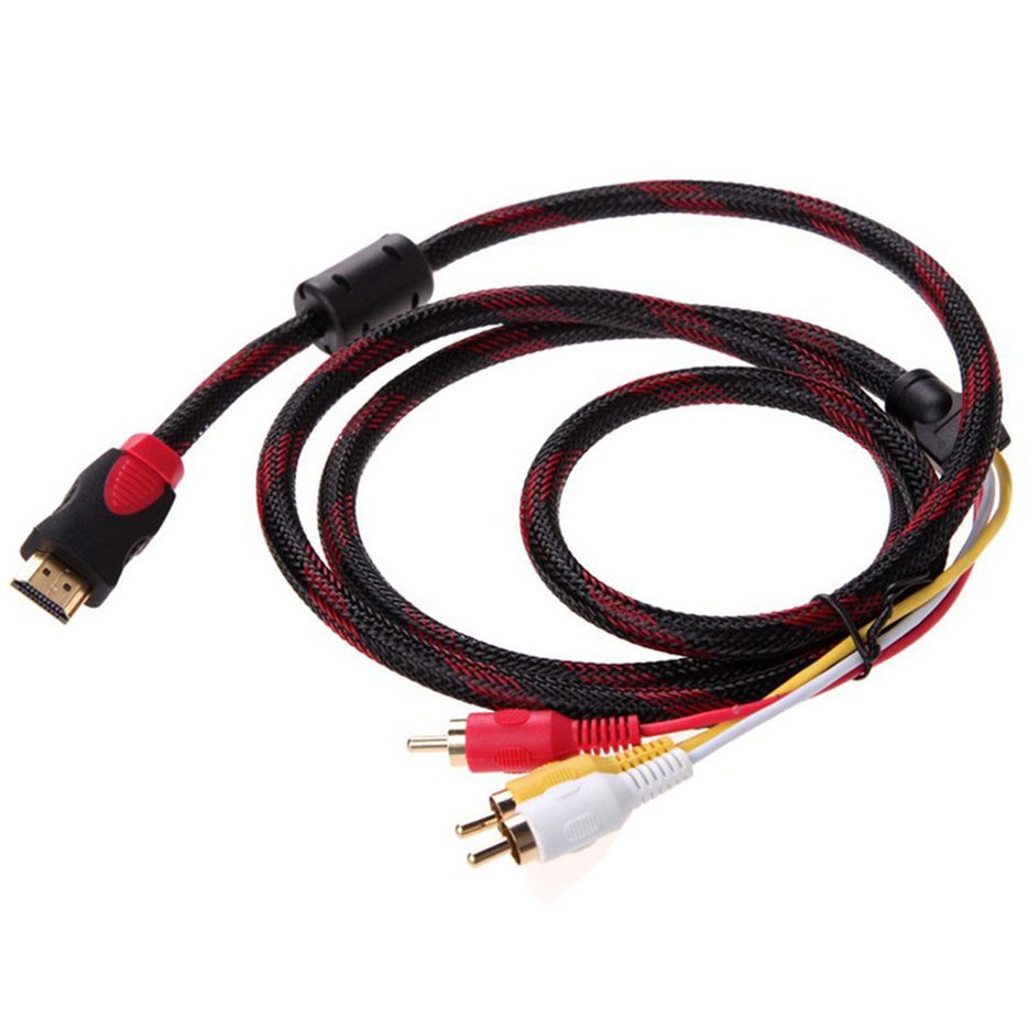 HDMI-compatible Male To 3 RCA Video Audio AV Component Converter Adapter Cable