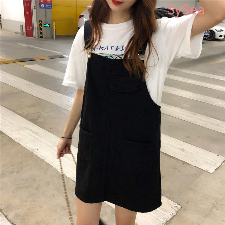 Váy Yếm Denim Trắng Dáng Rộng Thời Trang Mùa Hè Cho Nữ | BigBuy360 - bigbuy360.vn