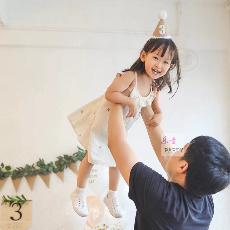 Mũ sinh nhật chóp số 1,2,3, 100 cho bé