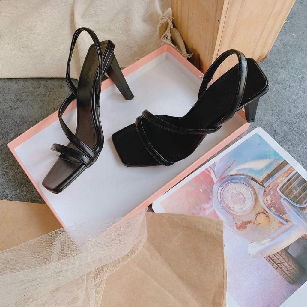 Guốc cao gót nữ quai mảnh 7p , sandal cao gót 7 phân phong cách Hàn Quốc