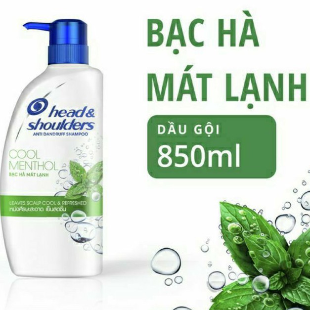 (NSX_2021)Dầu Gội Đầu Head &amp; Shoulder 850ml Bạc Hà/Da Dầu Ngứa