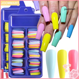 [Hàng mới về] Set 100 móng tay giả dáng dài nhiều màu sắc chuyên nghiệp