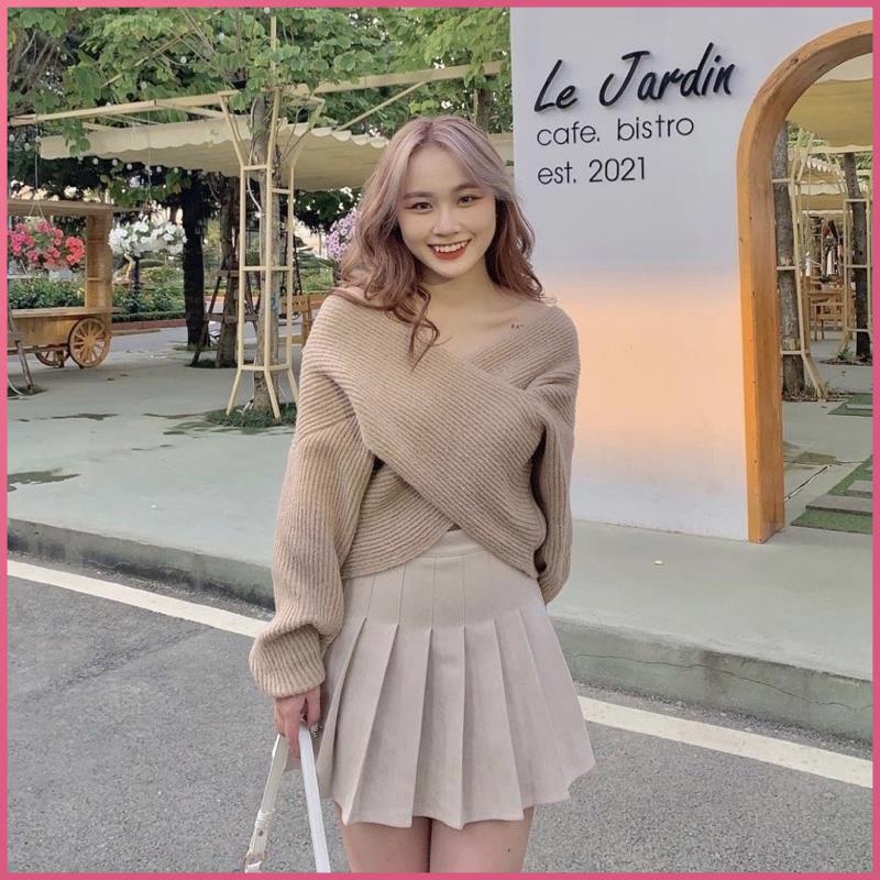 Set Áo Chân Váy CIBI Áo Len Tăm và chân váy xếp ly thời trang nữ đẹp xinh dưới 53kg | BigBuy360 - bigbuy360.vn