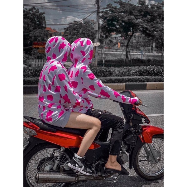 Áo nắng bò sữa màu hồng