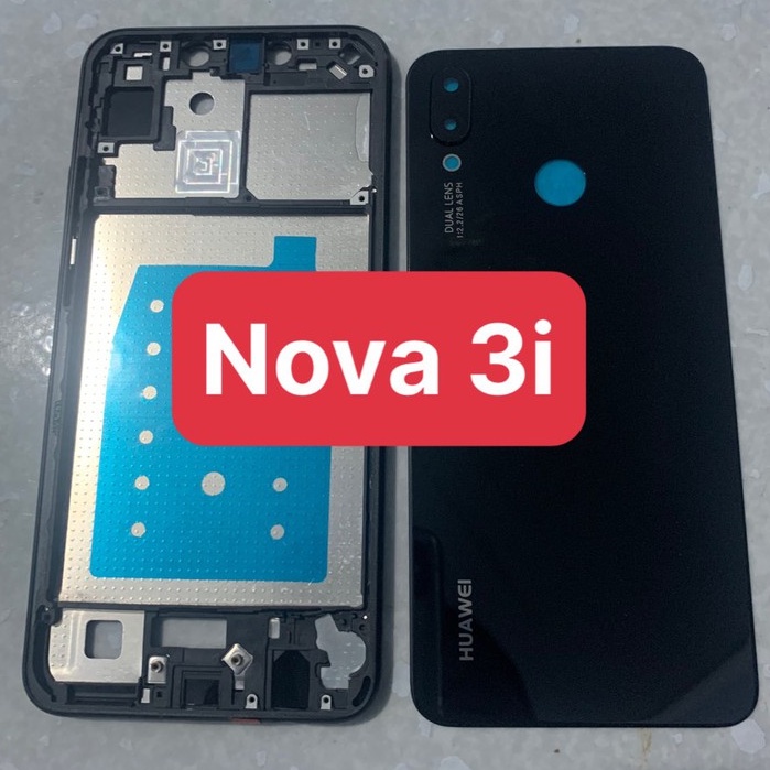 bộ vỏ huawei nova 3i - gồm kính lưng,xương ,phím,kính camera