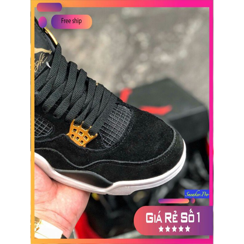 Ảnh thật Giày thể thao AIR JORDAN 4 Retro Pure money đen cho nam và nữ siêu đẹp !!! . : : : : : ~