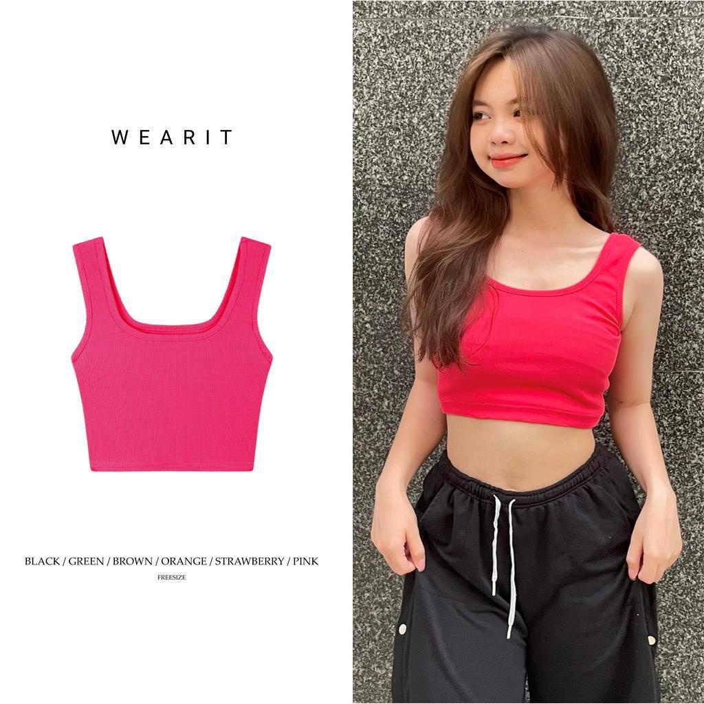 Áo croptop hai dây WEARIT kiểu dây bản to, chất liệu co dãn thoáng mát