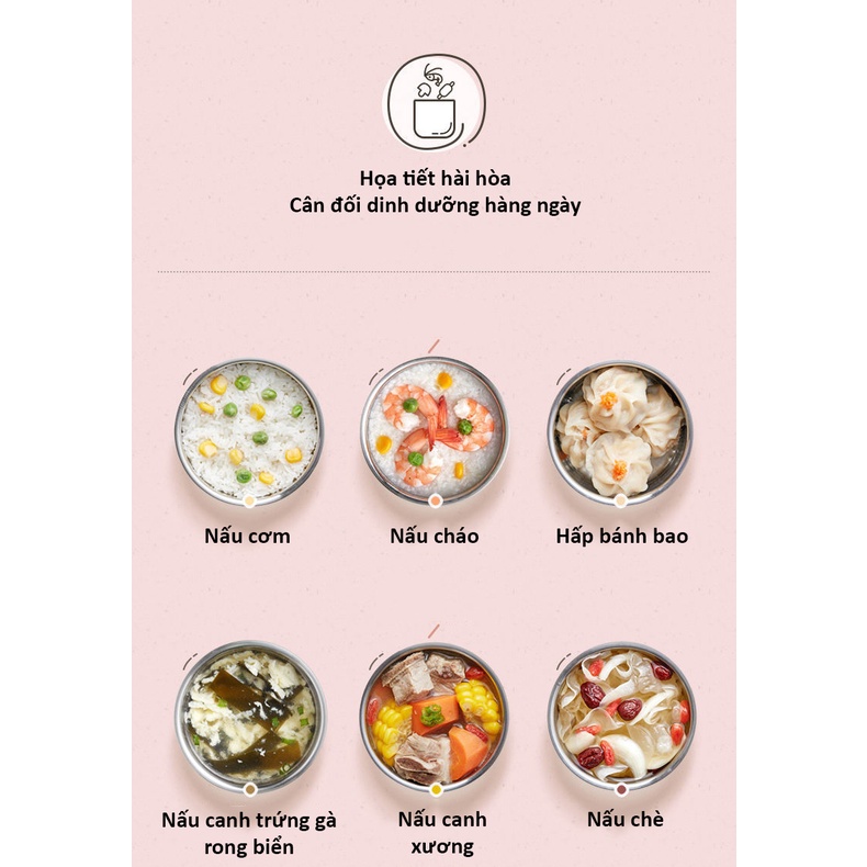 Hộp cơm cắm điện văn phòng Ministyle an toàn sức khỏe Hộp cơm giữ nhiệt 3 tầng hâm nóng và nấu chín thức ăn
