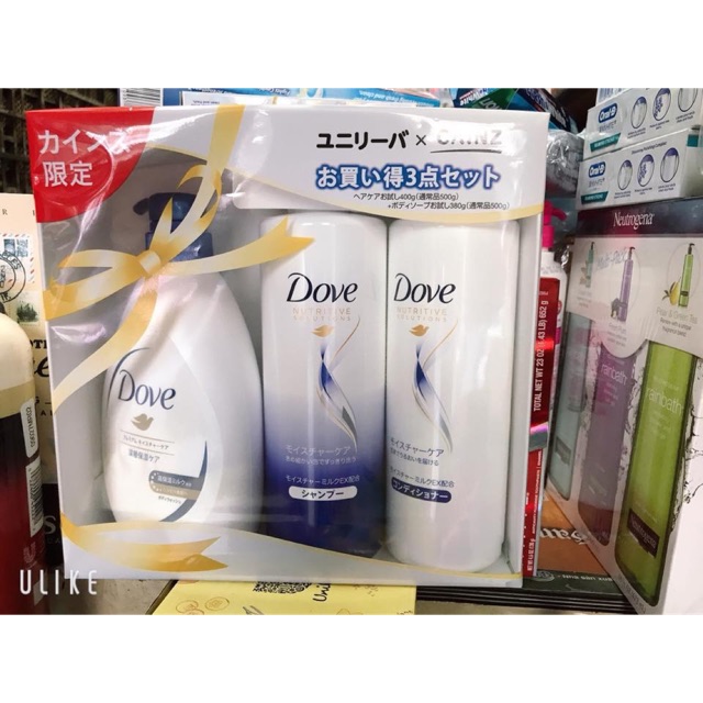 Bộ 3 dầu gội, xả, sữa tắm Dove Nhật Bản