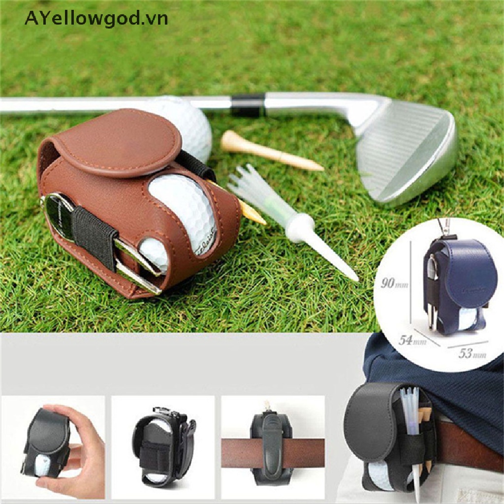 Túi Đựng Bóng Golf Mini Bằng Da PU Đeo Hông Tiện Dụng