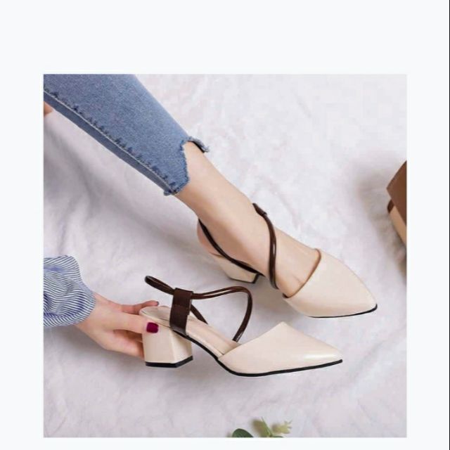 Giày 5p hở gót quai tròn