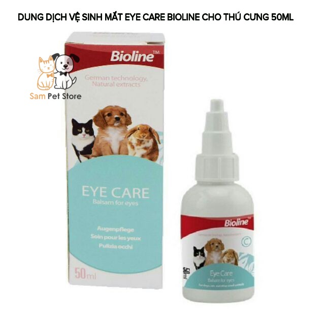 Nước nhỏ vệ sinh mắt cho chó mèo EYE CARE BIOLINE 50ml