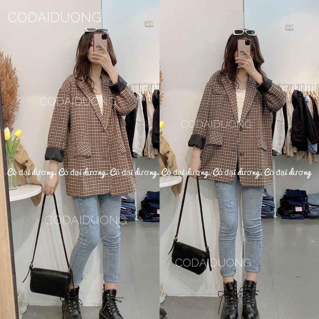 [Ảnh thật/Video Áo Blazer 2 lớp 4 cúc mẫu mới Áo vest nữ khoác ngoài aosomicongsothietke