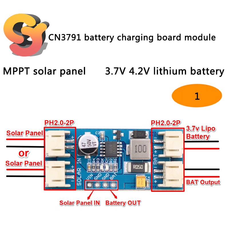 Tấm Sạc Năng Lượng Mặt Trời CN3791 MPPT 3.7V 4.2V Pin Lithium
