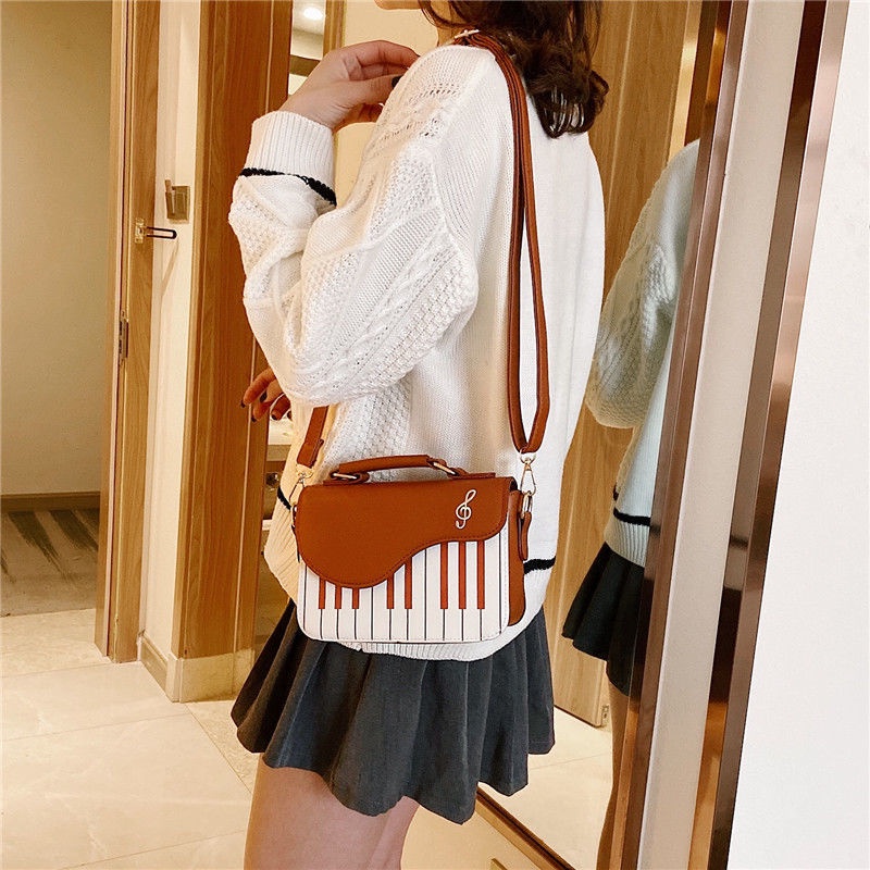 Túi Đeo Chéo Vuông Nhỏ Màu Tương Phản Thời Trang Cho Nữ