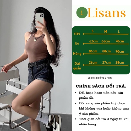 Quần đùi nữ lưng cao jean ôm QSJ003