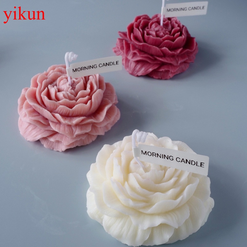 Khuôn Làm Nến Thơm Bằng Silicone Diy Hình Hoa Mẫu Đơn