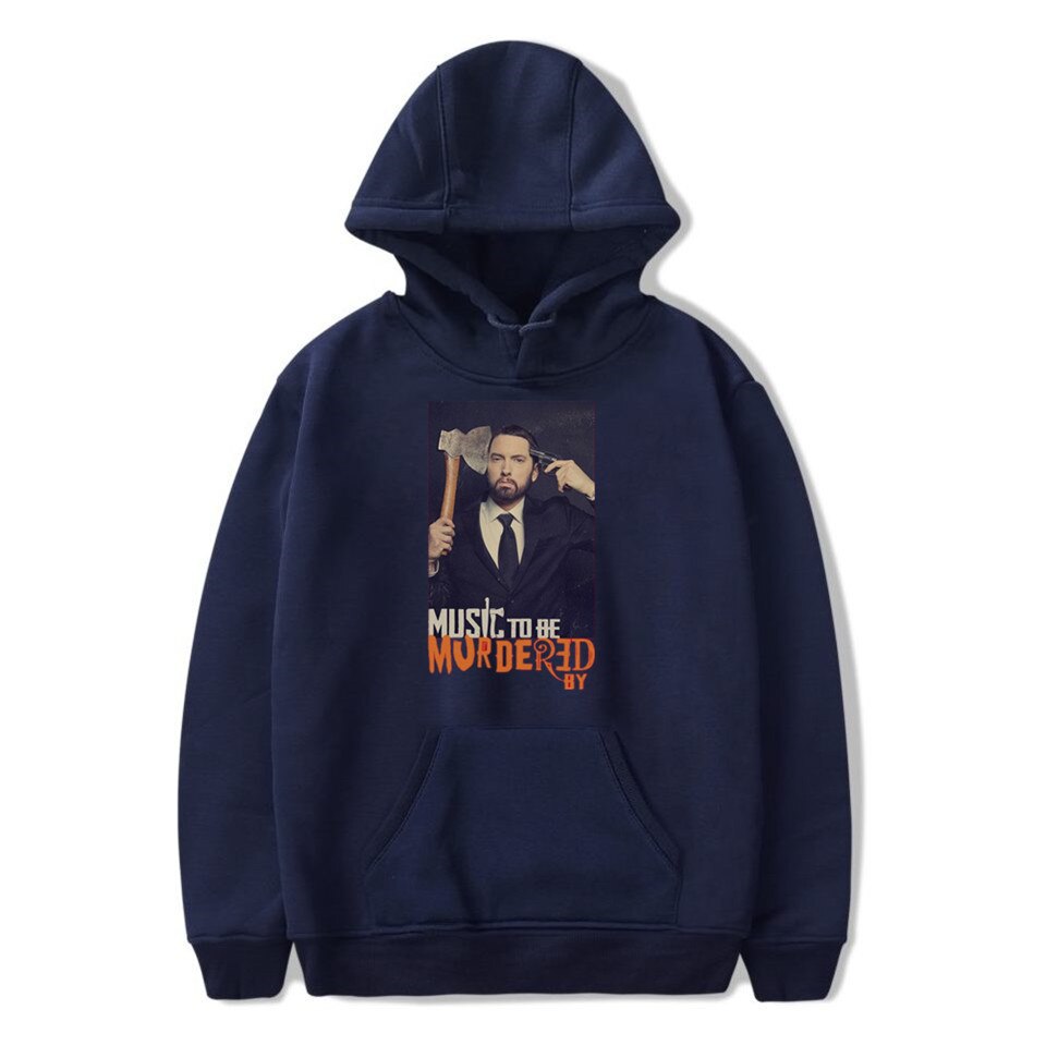 Áo hoodie in Logo Music To Be Murdered By Eminem 2021 phong cách Harajuku thời trang cho cặp đôi