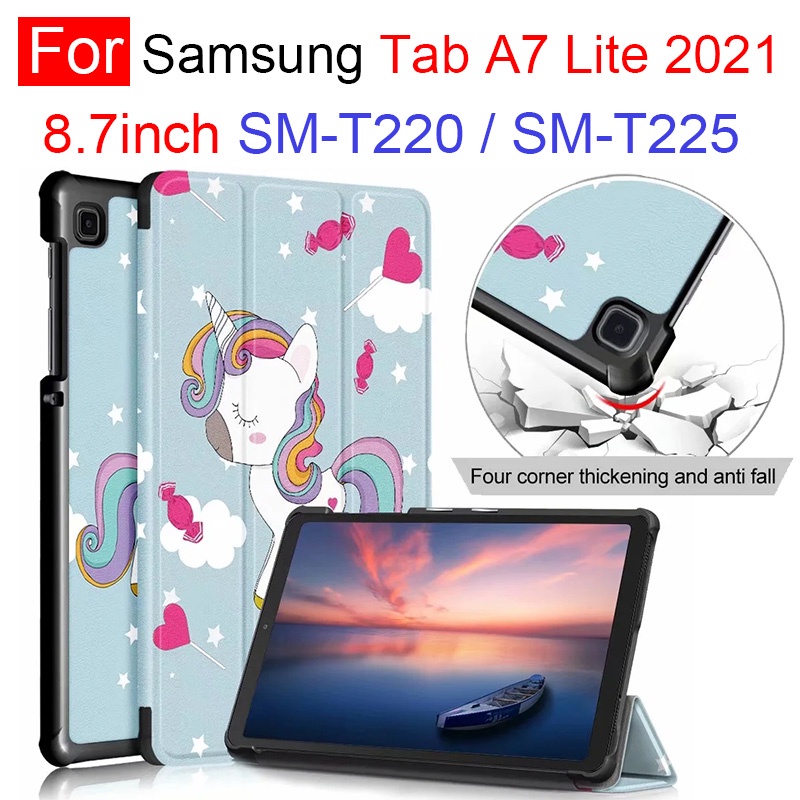 Bao Da Máy Tính Bảng Có Thể Gấp Đứng Cho Samsung Tab A7 Lite 8.7inch 2021 T220 T225 Ốp