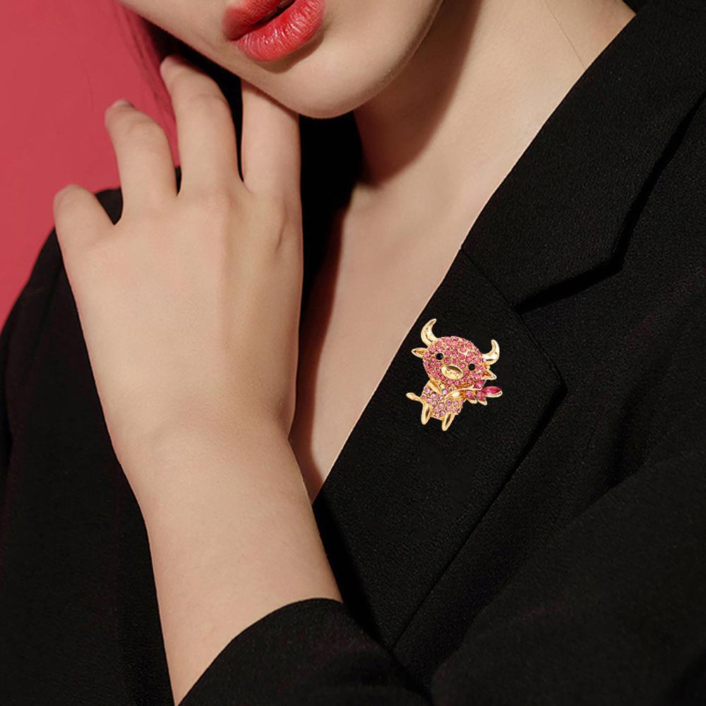 Ghim Cài Áo Hình Bò Sữa Độc Đáo Thời Trang Mới Cho Nam Nữ|Ghim Cài Áo Hình Động Vật Dễ Thương