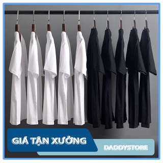 Áo thun trơn nam nữ - áo thun trơn unisex - 100% coton - trắng trơn - đen trơn DADDYSTORE
