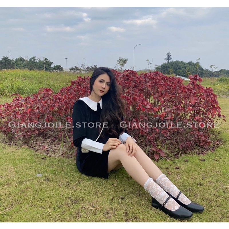 váy nhung cổ điển