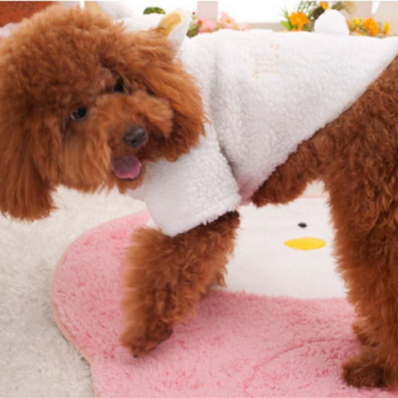 Áo hoodie cừu trắng cho thú cưng