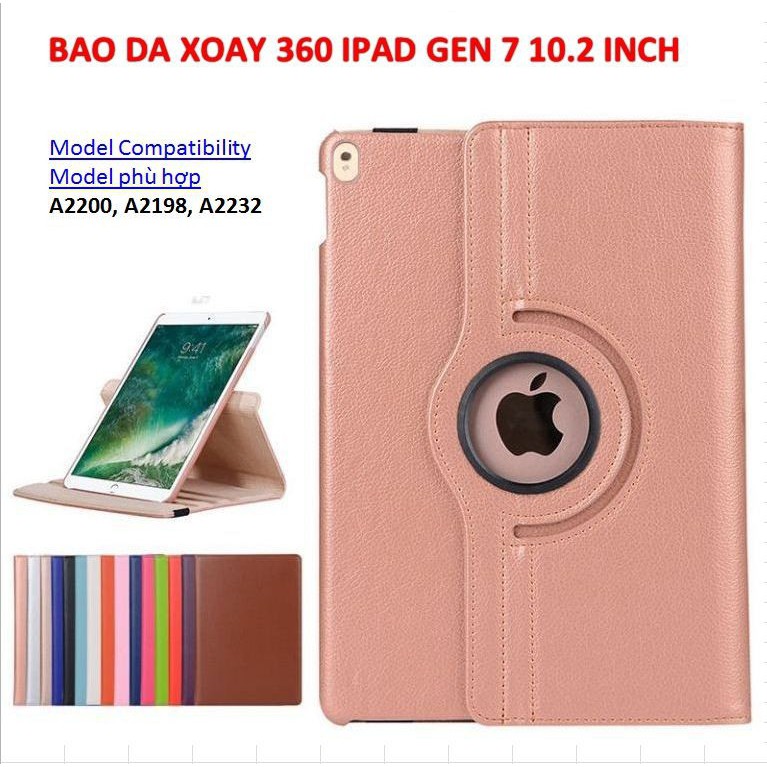 Bao da giá rẻ xoay 360 iPad Gen 7 Gen 8 Gen 9 10.2 inch