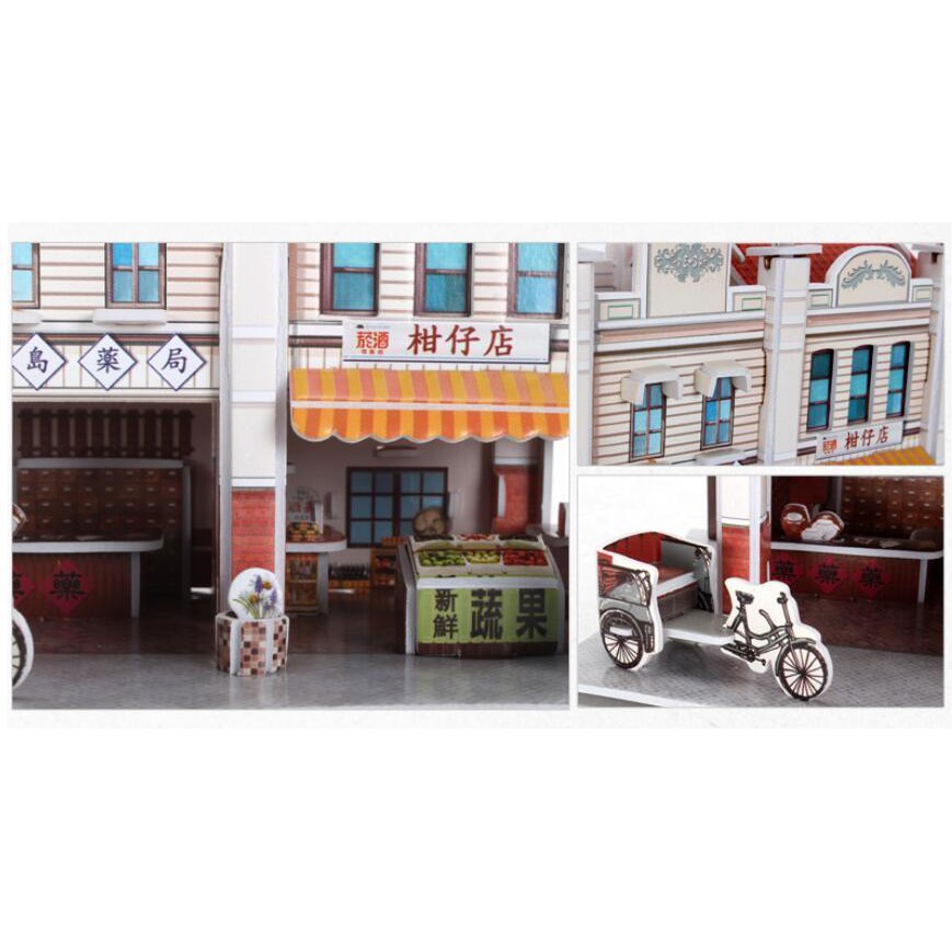 Mô hình giấy 3D CubicFun - Bộ nhà truyền thống Đài Loan - Nantun Old Street-W3164h