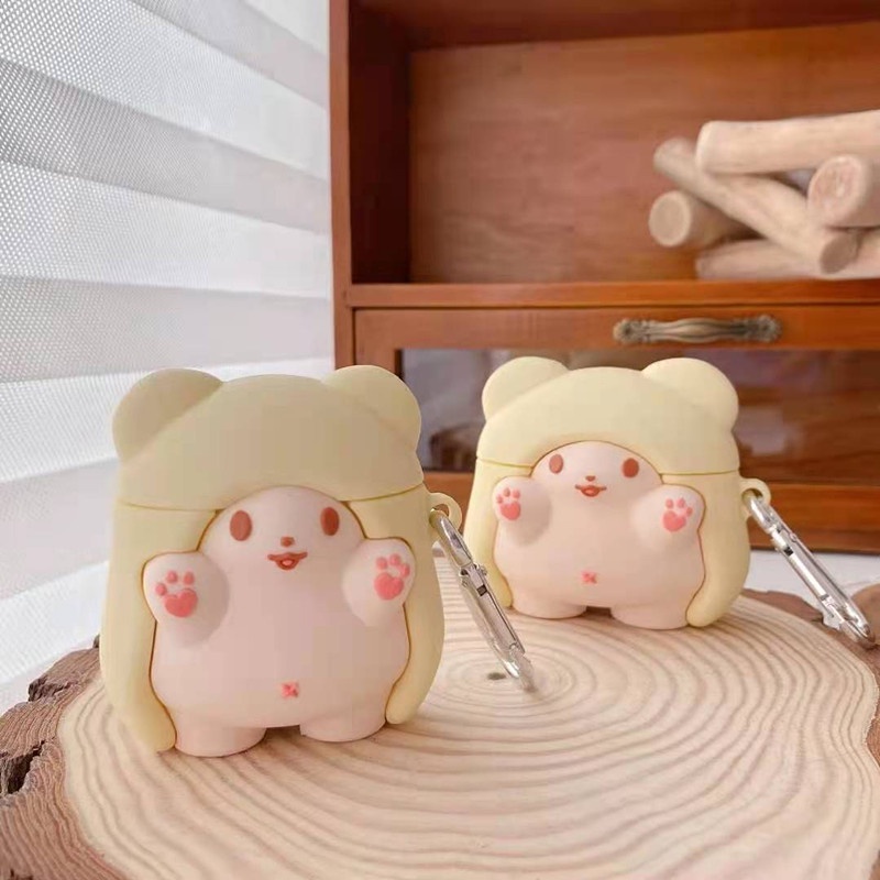 Vỏ Bảo Vệ Hộp Sạc Tai Nghe AirPods Pro 1 2 3 Bằng Silicon Họa Tiết Chú Gấu Dễ Thương