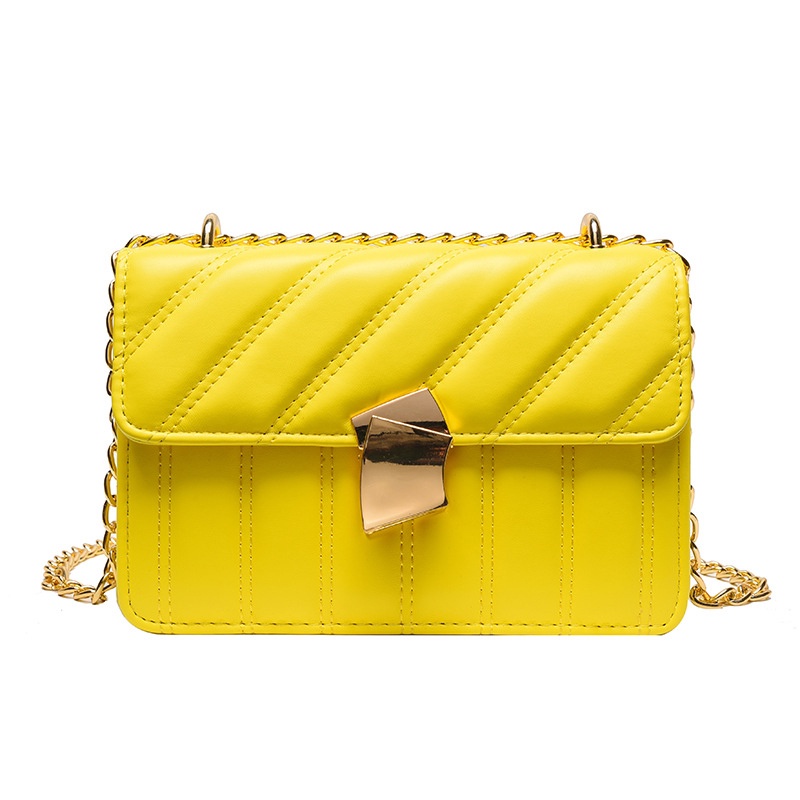 Túi Đeo Chéo Vai Có Khóa Thêu Hình Thoi Nhỏ Thời Trang Dành Cho Nữ