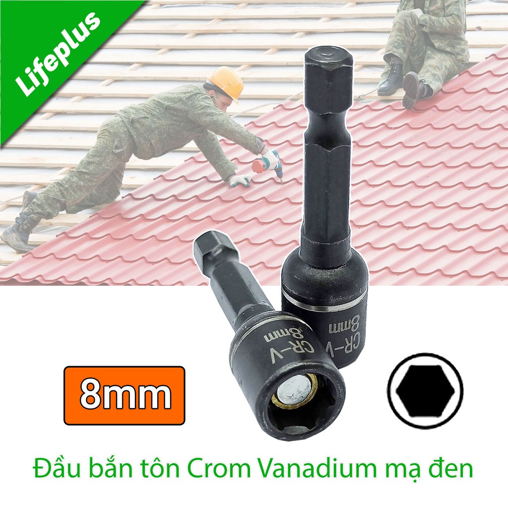 Đầu bắn tôn 8mm hợp kim Crom Vanadium mạ đen