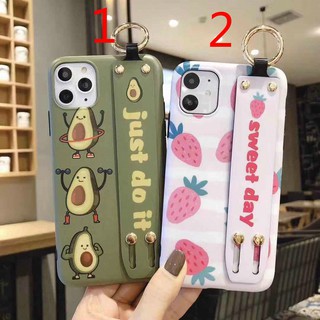iphone 11 pro max Xr Xs max X Avocado Strawberry Soft Ốp lưng có dây đeo